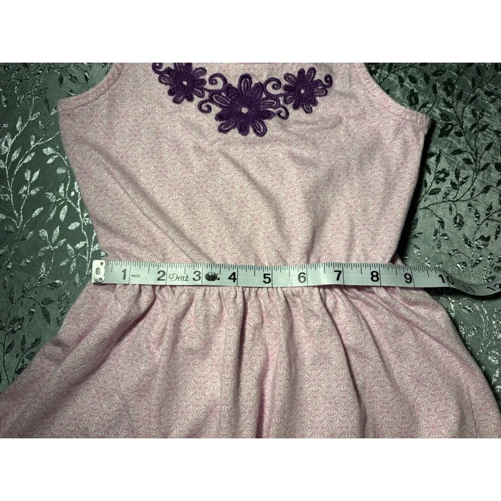 Gymboree Girls Sz5 Pink Purple Floral Fit & Flare Sleeveless Skater Cotton Dress